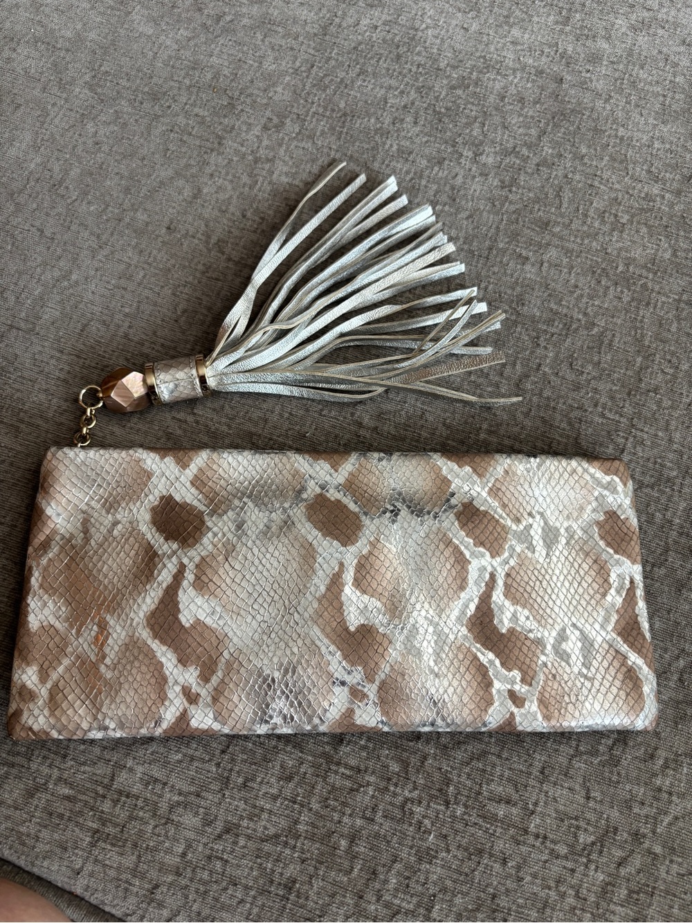 Rafe Snake Clutch with Decorative Tassel